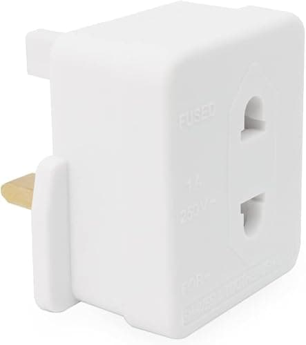 UK Electric Shaver Toothbrush Adaptor Plug -2 pin to 3 Pin Plug Socket Converter Plug - Heavy Duty Bathroom Shaver Plug Adaptor — view 2