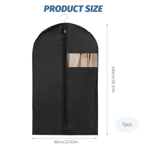 Ruiunchu 7 Pcs Suit Bag Cover Carriers Hanging Clothes Men Women 60x100cm — view 2