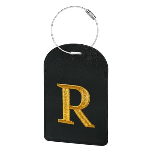 Gloppie Initial Luggage Tags TSA Approved Embroidered Monogrammed Letter Luggage Tag for Suitcases R