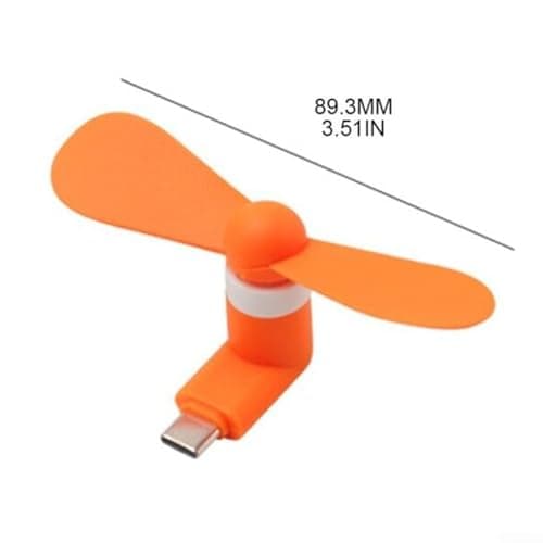 USB C Port Mobile Phone Fan,High-Speed Quiet Motor, Detachable Silicone Blades, for Type-C Mobile Phones and Devices for Travel, Outdoor and Indoor Use in Multiple Colours(Green) — view 2
