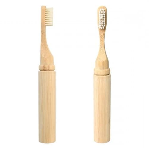 Bamboo Toothbrush Travel Set, Toothbrushes for Adults & Kids, with Travel Case for Daily Use and Trips