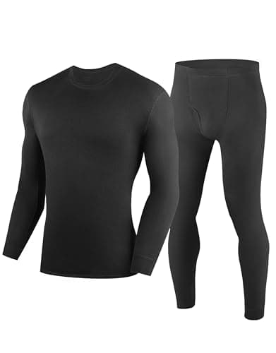 YESWEL Merino Wool Base Layer Underwear For Cold Weather, Winter Long Johns For Men Thermal Lightweight And Midweight (Black,250g,XL)
