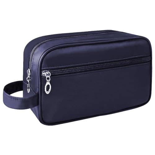 Toiletry Bag for Men, Large Travel Wash Bag Water-Resistant Gym Shaving Organiser Bag, Shower Bathroom Makeup Bag with Handle for Cosmetics Brushes Tools (Blue)