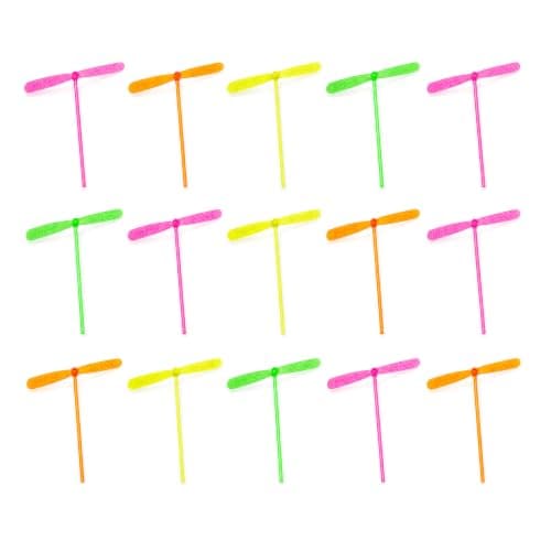 Hand Rub Flying Propellers 15 Pcs - Retro Bamboo Dragonfly Activity Props