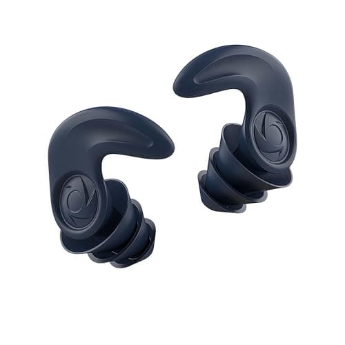 Pixywell Noise Cancelling Earplugs for Sleep and Swim UK - UKAS Certified Side Sleeper Comfort, Small Ear Canal Fit, Reusable Washable for Tube/NHS Shift/Pub, Carbon Trust Certified (Adult Dark Blue)