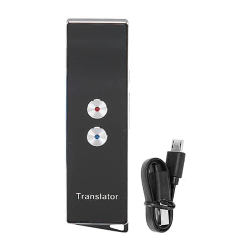 Generic Handheld Smart Voice Translator Device 74 Languages 70 Accents Real Time Bluetooth 5.0 for Travel Learning Business Aluminum Mini (Black) — view 5