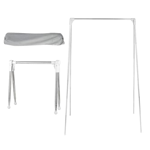 YHNDECO Portable Clothes Drying Rack Folding, 13-28inch Portable Travel Garment Rack Folding Clothes Rail, Clothes Rack for Home Laundry Camping Travel Outdoor, White — view 6