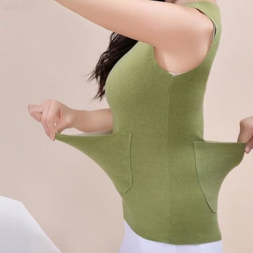 Thermal Vest, Heated And Thickened Fleece Base Layer, Cold- For Proof Underwear(L Green) — view 3
