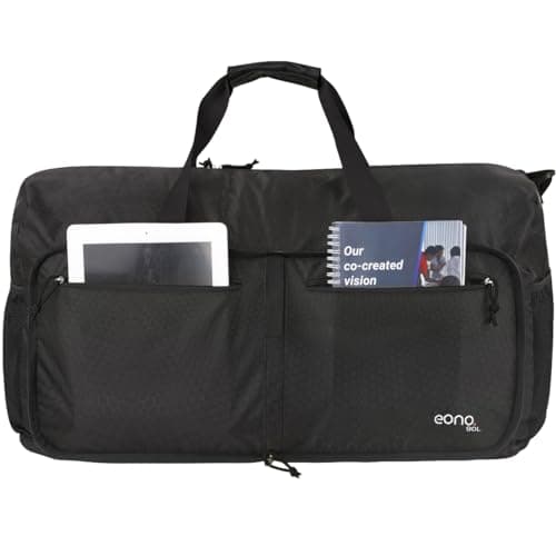 Eono 90L Foldable Travel Duffle Bag Hold All Travel Luggage Bag Holiday Bag with Multi-Pockets for Women Men (Black) — view 3