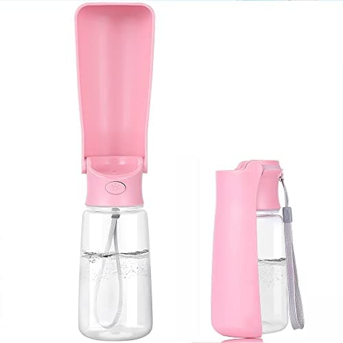 Emwel Foldable Dog Water Bottles - 550ml Water Feeder Leak Proof Portable Puppy Water Dispenser with Drinking Feeder for Pets Outdoor Walking, Hiking, Travel