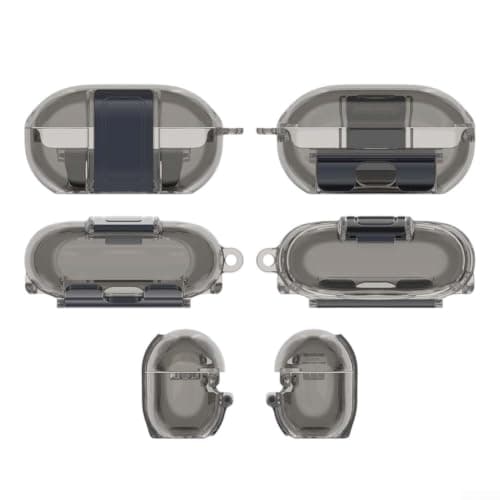 for beats Solo for buds Case Hard Shell Protective Cover Shockproof Clear Transparent Purple Grey Red Anti Scratch ABS Plastic Travel Carrying Pouch for Wireless Earbuds Accessories Men Women(Gray)