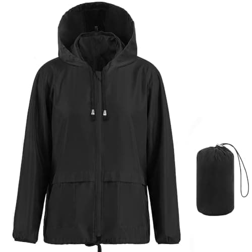 Vicloon Women's Lightweight Waterproof Rain Jacket, Hooded Breathable Packable Running Raincoats, Sun Protection Windproof Rain Jacket for Outdoor Hiking, Running, Cycling — view 2