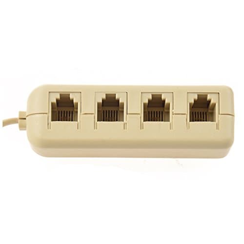 RJ11 6P4C To 6P4C 4 Way Telephone Line Modular Splitter Adapter Beige — view 2