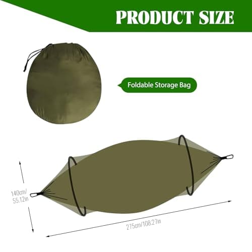 Aartner Ultra-Light Travel Camping Hammock Pop-up Bug Net - Anti-Rollover Hammock 300kg Load Capacity,Breathable,Quick-drying,Outdoor Backpacking Hiking (Olive Green) — view 2