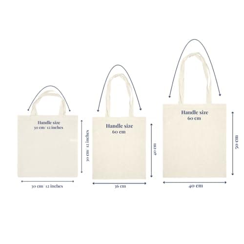 IMFAA Pack of 10 Premium-Quality Long Lasting Cotton Canvas Tote Reusable Shopping Bags Ideal for Printing and Embroidery (Natural, 40x36x60) — view 3