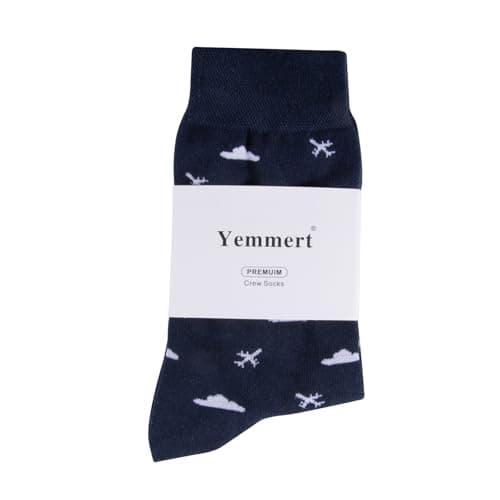 Yemmert Cloud Airplane Socks, Fun Airplane Socks - Fun Airplane Travel Gifts for Men