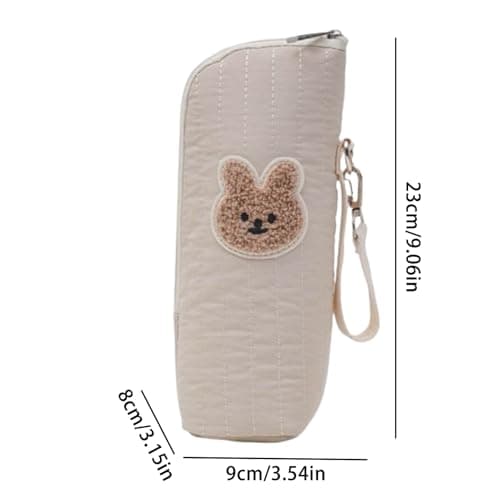 Bottle Carrier Bag with Handle - Portable Insulated Bottle Holder for Breastmilk - Bottle Storage Pocket - for Travel, Holiday, Road Trips, Outings, M, Cream colour, Se référer au descriptif — view 5