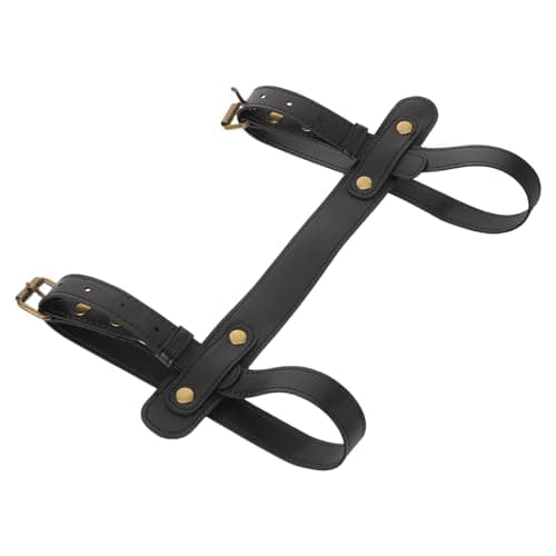 Anneome Adjustable Black Yoga Mat Strap Band for Outdoor Fitness Pilates – Lightweight PU Leather Carrying Sling for Gym Exercise and Travel
