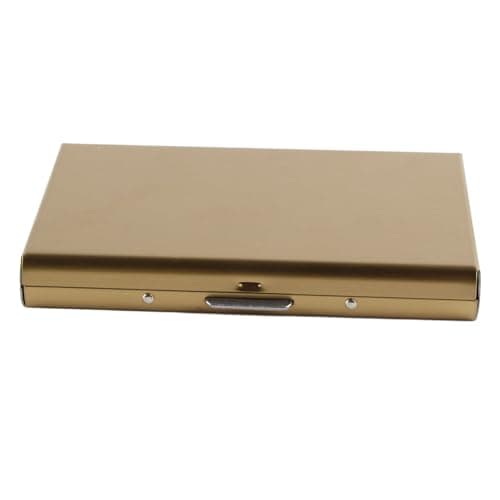 Credit Card Holder with Elegant Brushed Stainless Steel Design for Business Cards and Wallets for Men and Women (Stainless Steel Card Holder 6 Cards Gold) — view 4