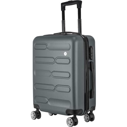 SA Products Cabin Suitcase - 34L Carry On Hard Shell Bag - 55x40x20 - Grey