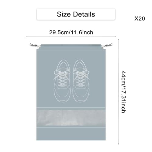 GAOHAN 20 Pcs Shoe Storage Bags,Dustproof Waterproof Travel Shoe Bags — view 2