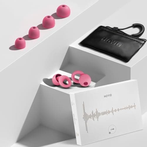 HOYIO Ear Plugs for Noise Reduction–Super Soft, Reusable Hearing Protection in Flexible Silicone for Sleep, Noise Sensitivity & Flights-8 Ear Tips in XS/S/M/L–27dB Noise Cancelling–Light Pink — view 6