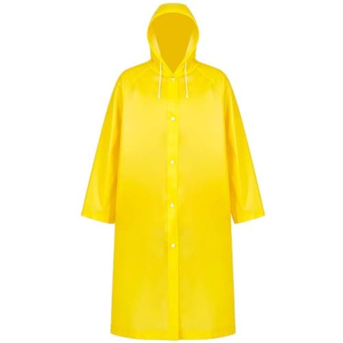 Glitzville Halloween Cosplay Outfit Yellow Raincoat Waterproof Rain Coats with Hoods and Elastic Cuffs for Halloween Dress Up Outdoor Camping Travel