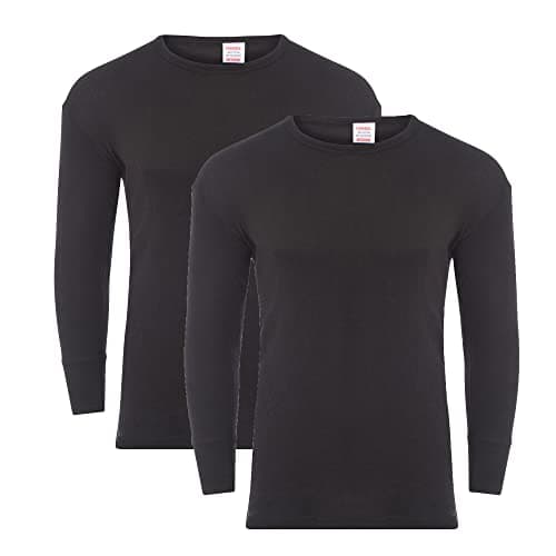 Heatwave® Pack of 2 Men's Thermal Long Sleeve Top, Warm Underwear Baselayer, S M L XL XXL Thermals, Large Black — view 2