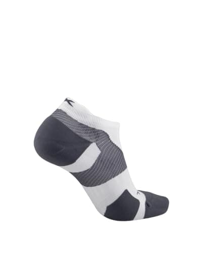 2XU Unisex's Vectr Light Cushion No Show Socks, White/Grey, M — view 3