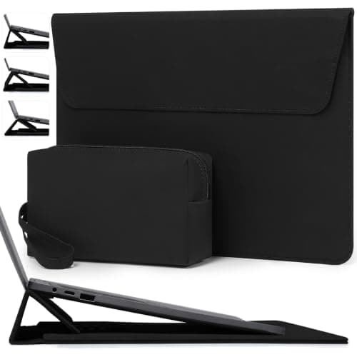 HYZUO 13.3-14 Inch Laptop Case Sleeve with Adjustable Stand, Black