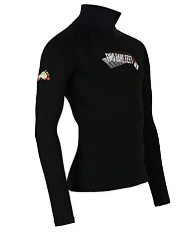 Two Bare Feet Adults Thermal Fleece Lined Rash Guard Vest - Long Sleeve UV Protection Surf Base Layer, Wetsuit Swimming Top for Surfing, Snorkelling & Watersports (Black, XS) — view 4