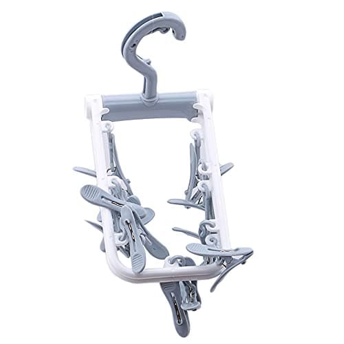 HKzzy 2 Pack Portable Folding Drip Hanger Travel Clip Socks Clothes Underwear Laundry Hanger Drying Rack with 12 Clips — view 3
