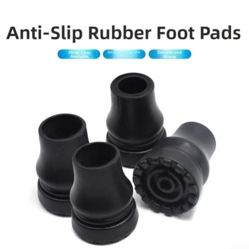 4pcs Rubber Walking Stick Tips 16-22mm Anti-Slip Cane Ferrules for Hiking Poles & Crutches Black(20MM) — view 3