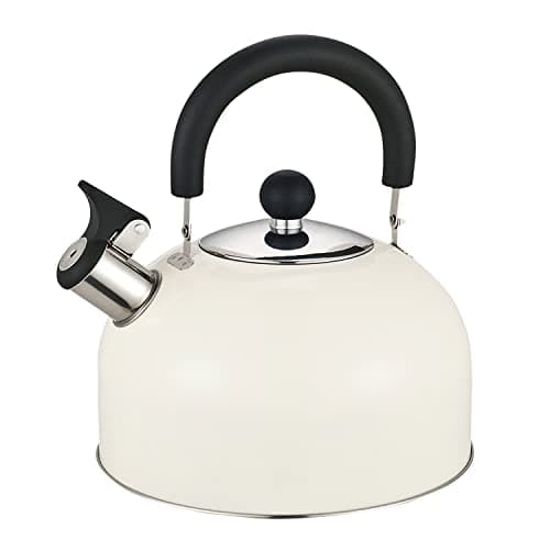 Premium Stainless Steel Whistling Kettle | 10 Colors | Stove top | Non-Drip Pouring Spout | Cool Touch Handle | Whistling Spout | 2.5L Capacity (Cream) — view 5