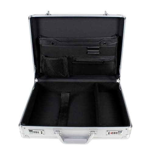 AR BRAND EST. 2021 Aluminium Briefcase Business Office Travel Work Laptop Attaché Bag (Silver) — view 3