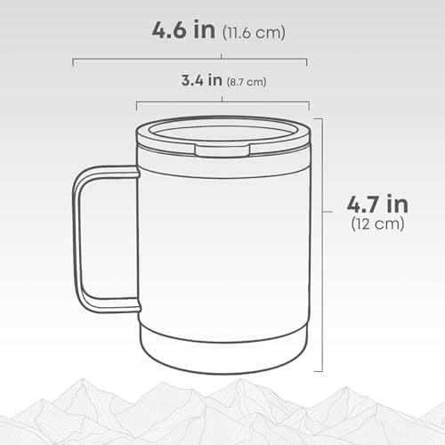 Smartshake Bohtal Insulated Coffee Mug 12 oz, Double Wall Vacuum Insulated Mug with Lid, Leakproof BPA-Free Stainless Steel Coffee Cup, Travel Mug for Hot & Cold Beverages -Superman Logo — view 5