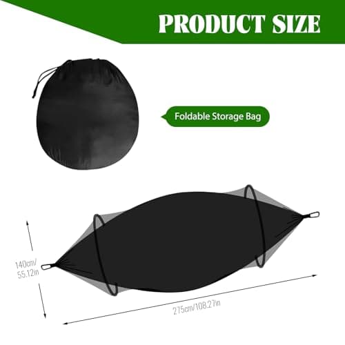 Aartner Ultra-Light Travel Camping Hammock Pop-up Bug Net - Anti-Rollover Hammock 300kg Load Capacity,Breathable,Quick-drying,Outdoor Backpacking Hiking (Black) — view 2