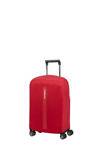 Samsonite TA Revolution - Foldable protective cover for suitcases, size S, suitcase cover suitable for 55 cm, travel suitcase protection, with reflective detail, Red