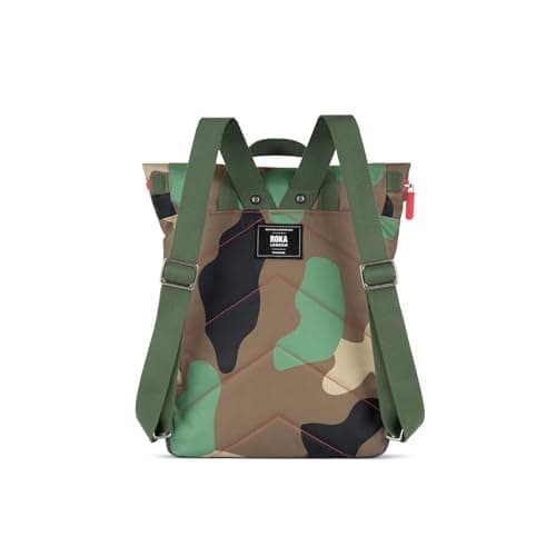 ROKA London Canfield B Collection Sustainable Nylon Zip Top Roll-Top Tote Backpack, Vintage Camo — view 3
