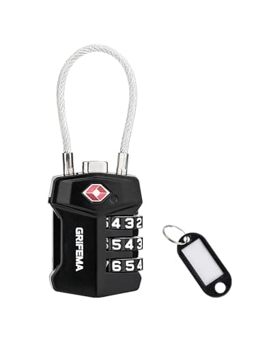 GRIFEMA GA1006 TSA Suitcase Lock 3-Digit Combination Padlock Black