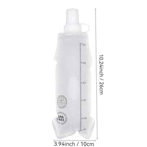 Waoferfio Leakproof Collapsible Water Bottle, 500ml Soft Flask for Running & Hiking, Bpa-Free Tpu Foldable Hydration Flask with Quick Flip Cap, Easy-Clean Wide Mouth, For Cycling, Gym, Travel — view 2