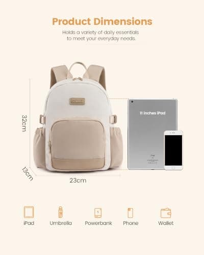 LOVEVOOK Backpack Womens Small Fashion Rucksack with Pouch Pocket for Large Capacity Cup, 11 Inch Waterproof Mini Casual Back Packs Bag for Work School Travel College Kids Girls Ladies — view 5