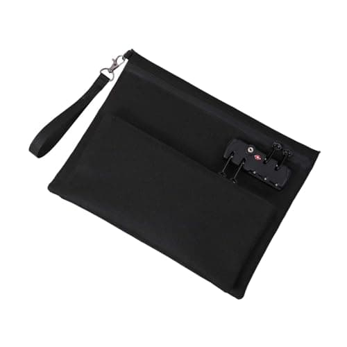LeeQinersw Storage Bag with Password Lock Combination Lock Travel Cable Organizer for Cord Credit Card Jewelry, Black — view 6