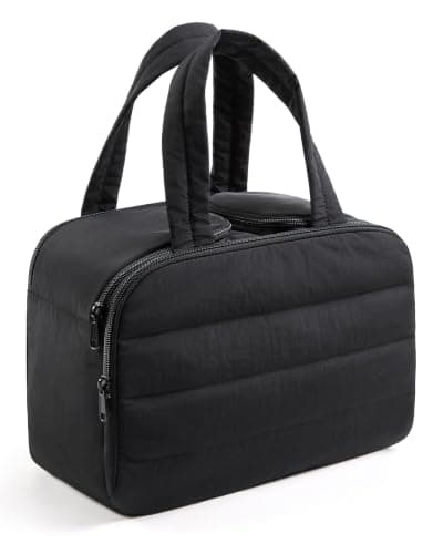 LIGHT FLIGHT Travel Toiletry & Wash Bag, Lightweight Large Wide-Open Travel Bag for Women, Puffy Cosmetic Makeup Bag Organiser with Handle for Accessories, Essentials, Toiletries, Dark Pink