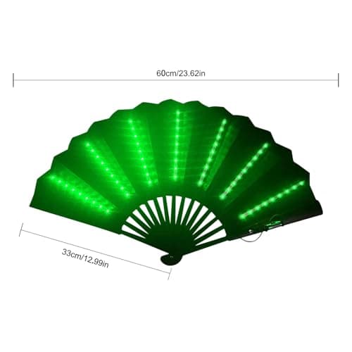 Light Up Rav-e Fan, Folding Handheld Fa-n, Light U-p Hand F-an, Led Handhe-ld, Portable With Light, L-ight Up Festival Folding, Travel Multipurpose Handheld Fa-n, Carnival Accessories — view 3
