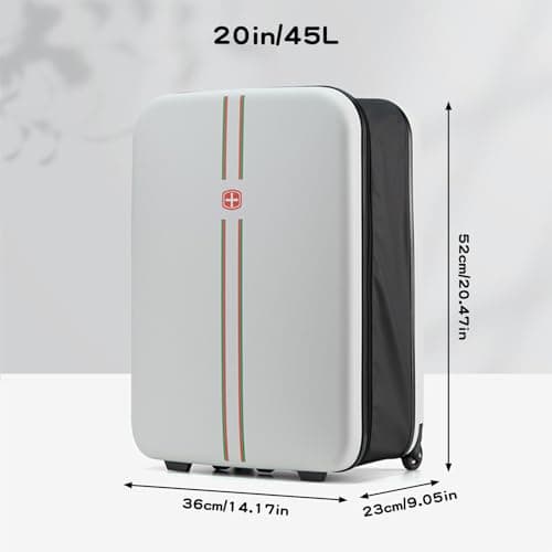HDWH Cabin Suitcase, Carry On Suitcase Foldable, 45L, 52×23×36cm, 20in, Cabin Bag, with Smooth and Silent Wheels, Thickened feet, 3-Section Telescopic Handle, Lock Hole, Side Pockets-Gray||20in — view 6