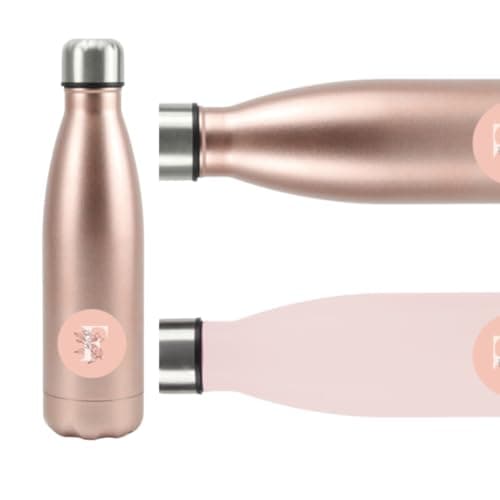 Eco Friendly 500ml Insulated Water Bottle – Double Wall Insulated Stainless Steel Bottle for Hot and Cold Drinks – Leakproof Travel Water Bottle – BPA-Free Sweat-Proof Thermal Water Bottle – Rose Gold — view 6
