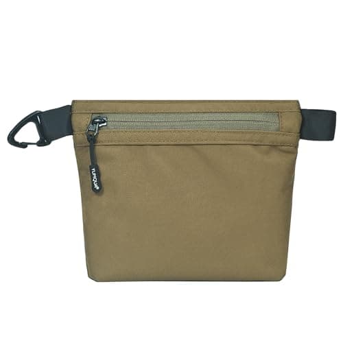 Small Zipper Pouch with Carabiner Clip, Small Nylon Travel Bag with Zipper Water-Resistant Multipurpose Digital Cosmetics Toiletry Tool Storage Pouches for Travel Essential, Toiletries, Gym