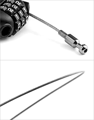 QWORK® 3 Digit Combination Lock, Cable Lock, Security Password Lock, 77cm Retractable Cable for Luggage, Bike, Ski, Snowboard — view 5