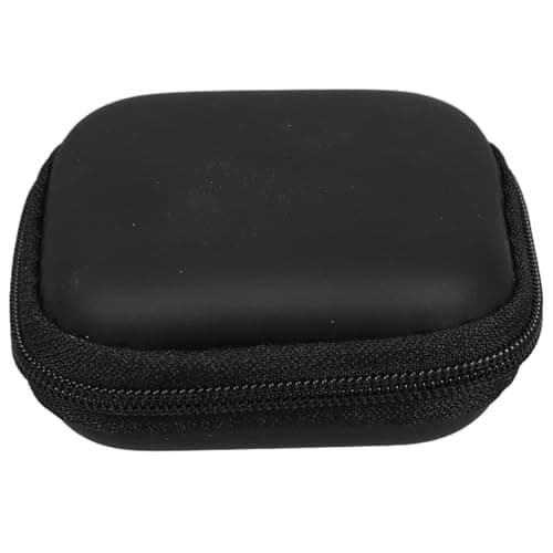 Mikikit Mini Eva Earphone Case Hard Travel Storage Box for Headphones Earbuds and Usb Cable Soft Cloth Lining Mesh Pocket Portable Carrying Pouch for Daily Use and Travel